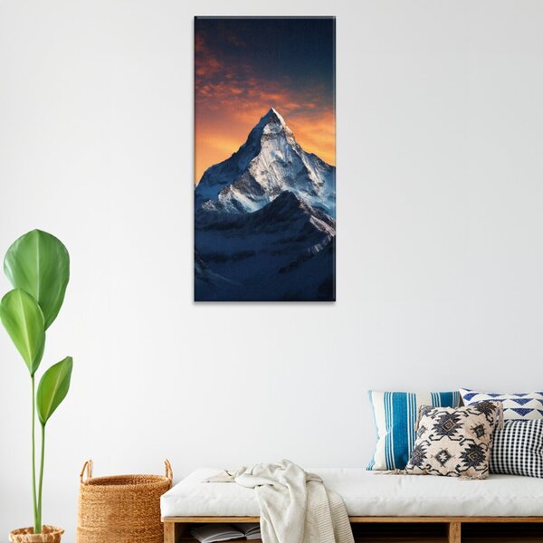 Obraz na plátně - Západ slunce v Nepálu - 30x60 cm