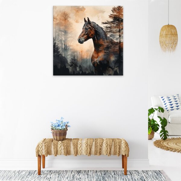 Obraz na plátně - Divoký kůň - 40x40 cm - CZ výroba