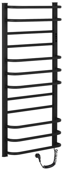 Elektrický sušák ručníků Ricardo, s displejem - 229 W - černá matná - 1160x550 mm