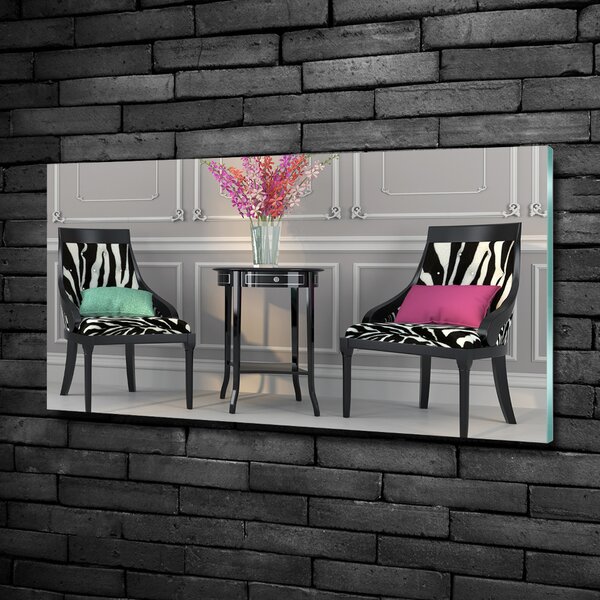 Moderní skleněný obraz z fotografie Dvě židle osh-64993482
