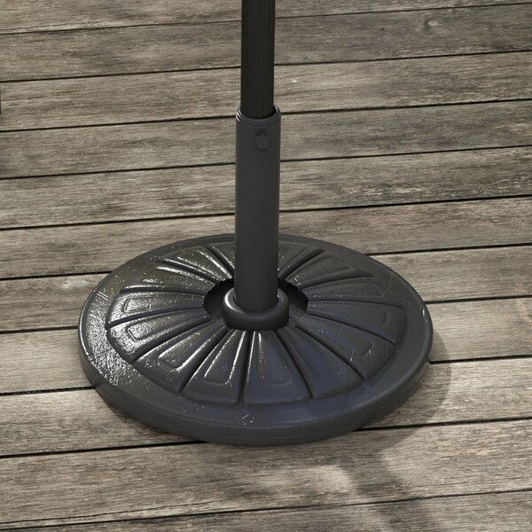 Stojan na slunečník Outsunny s kulatým základem a plnitelnou cementovou hmotností HDPE 13 kg pro slunečníky s průměrem 38/48 mm, průměr 43x32 cm, čern