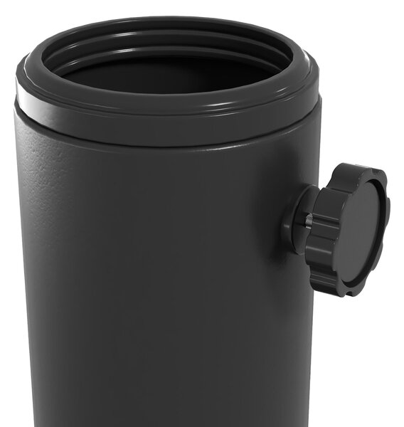 Stojan na slunečník Outsunny s kulatým základem a plnitelnou cementovou hmotností HDPE 13 kg pro slunečníky s průměrem 38/48 mm, průměr 43x32 cm, čern