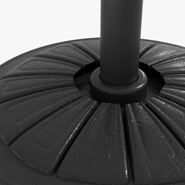 Stojan na slunečník Outsunny s kulatým základem a plnitelnou cementovou hmotností HDPE 13 kg pro slunečníky s průměrem 38/48 mm, průměr 43x32 cm, čern
