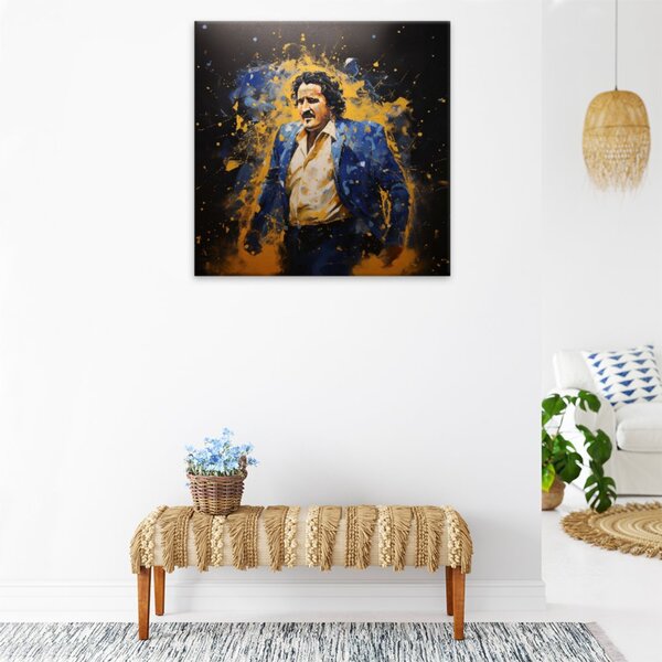 Obraz na plátně - Pablo Escobar v modré - 40x40 cm