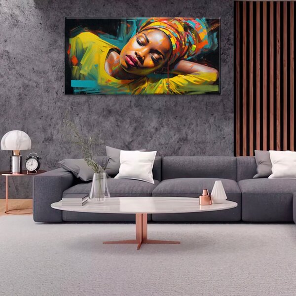 Obraz na plátně - Odpočívající africká žena - 60x30 cm