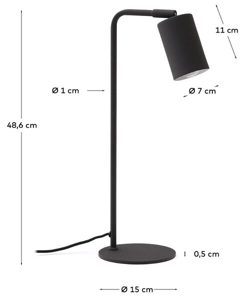 LÉTO -15% Šedá kovová stolní lampa Kave Home Manie
