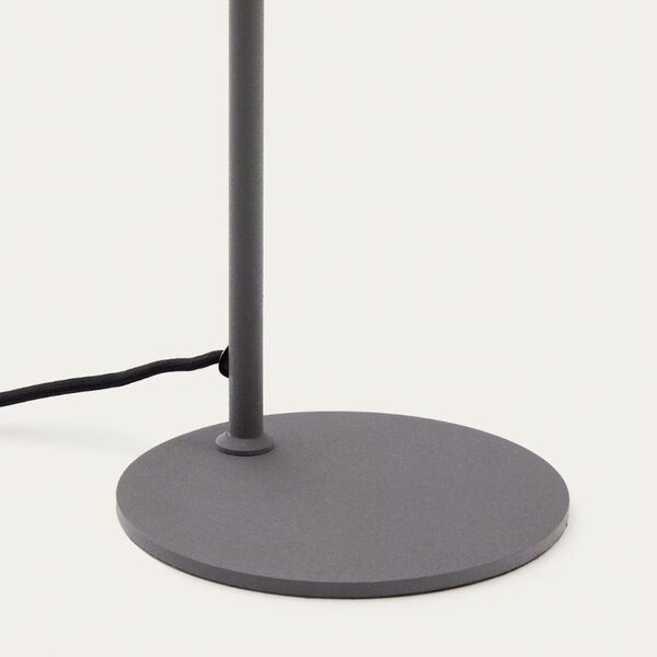 LÉTO -15% Šedá kovová stolní lampa Kave Home Manie