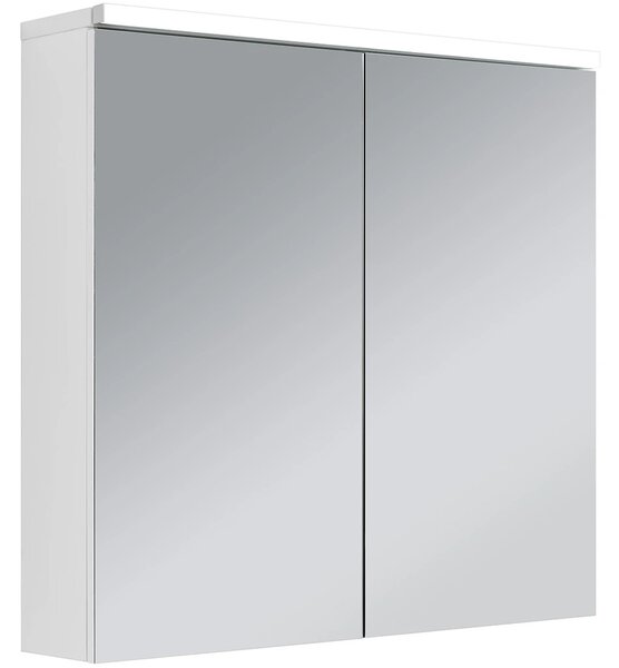 Koupelnová zrcadlová skříňka s LED osvětlením Avia - bílá matná - 75x70x16,5 cm