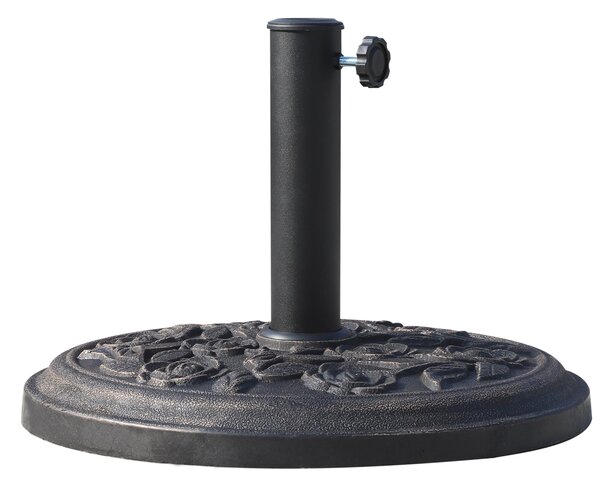 Outsunny Základna slunečníku 9 kg Kolo Základna z pryskyřice pro slunečníky s průměrem 38mm/48mm Ø45.5x31 cm Bronzová | Aosom