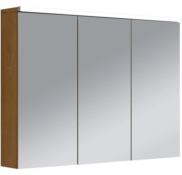 Koupelnová zrcadlová skříňka s LED osvětlením Avia - dub medový - 95x70x16,5 cm
