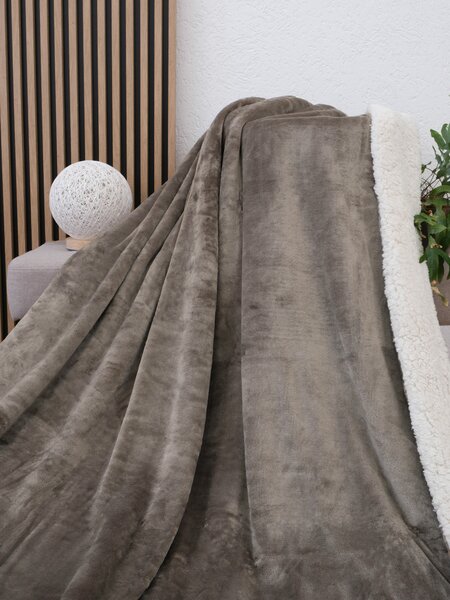 MK Lůžkoviny Beránková deka mikroplyš Exclusive 150 × 200 cm – Laura šedohnědá