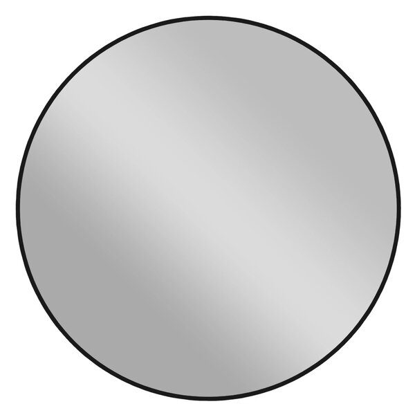 Koupelnové zrcadlo Vado, kovový rám - černá matná - Ø 60 cm