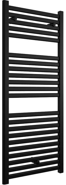 Koupelnový radiátor Donovan - boční připojení - 369W - černá matná - 1200x500 mm