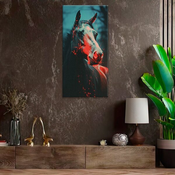 Obraz na plátně - Kůň v záři noci - 30x60 cm