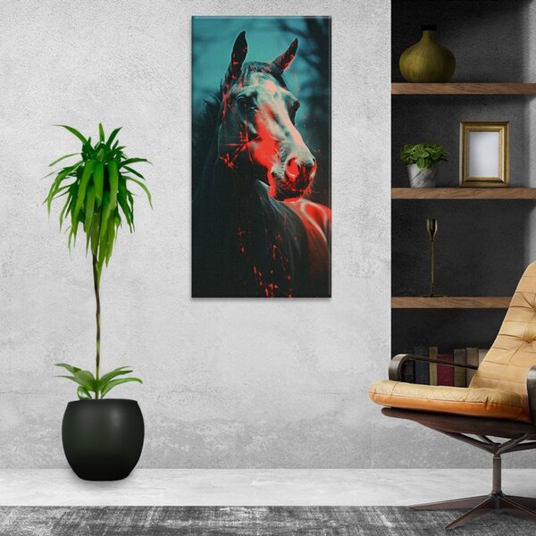Obraz na plátně - Kůň v záři noci - 30x60 cm