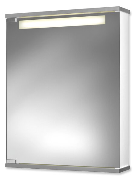Jokey Plastik CENTO 50 LS Zrcadlová skříňka - bílá/hliníková barva, š. 50 cm, v. 65 cm, hl. 14 cm 114311020-0140