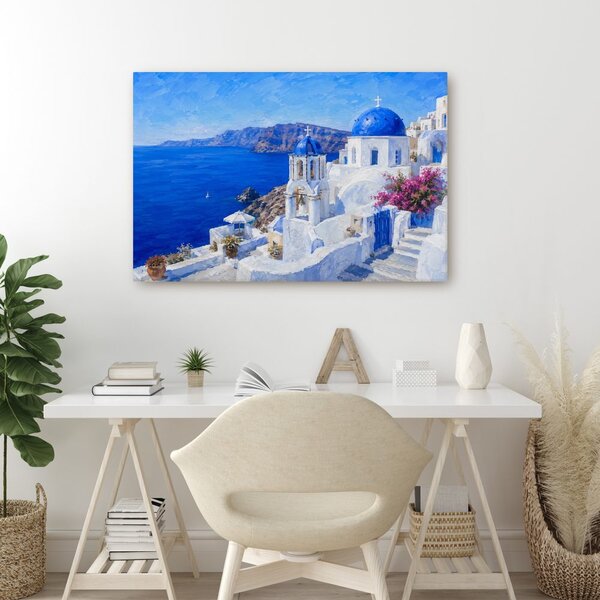 Obraz modré kupole Santorini