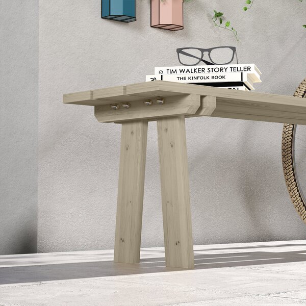 Outsunny Dřevěná zahradní lavice pro 2 osoby 220 kg nosnost, venkovní lavice pro terasu, zahradu a bazén 130x38x45 cm přírodní | Aosom
