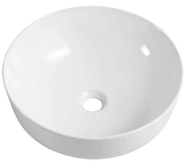Umyvadlo keramické Marcello - na desku - bílá lesklá - Ø 42 cm