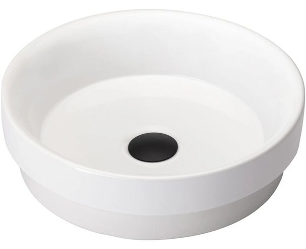 Umyvadlo keramické Sonora - polozápustné a na desku - bílá lesklá - ⌀ 40 cm