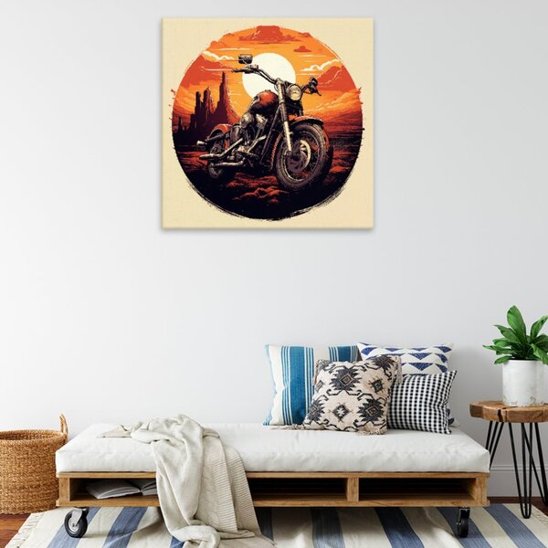 Obraz na plátně - Motorka na tripu - 40x40 cm - CZ výroba