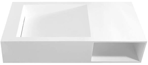 Umyvadlo z litého mramoru Semio - nástěnné - bílá matná - 100x46 cm