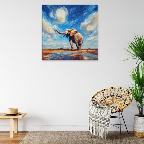 Obraz na plátně - Slon na safari - 40x40 cm - CZ výroba