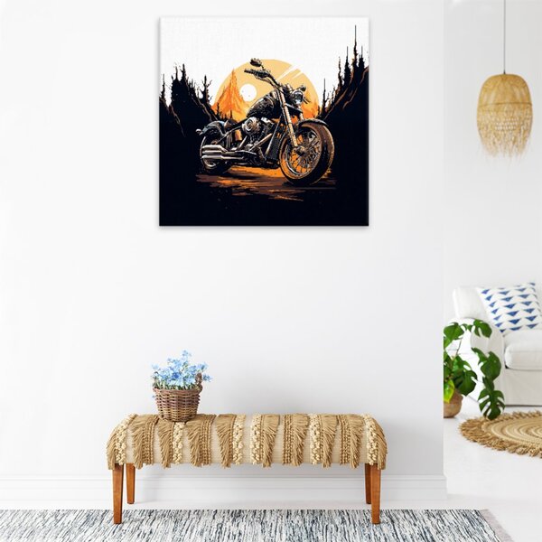 Obraz na plátně - Harley Davidson na cestě - 40x40 cm