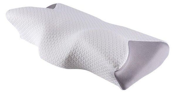 Ergonomický polštář z paměťové pěny bílo-šedá 60 x 35 cm