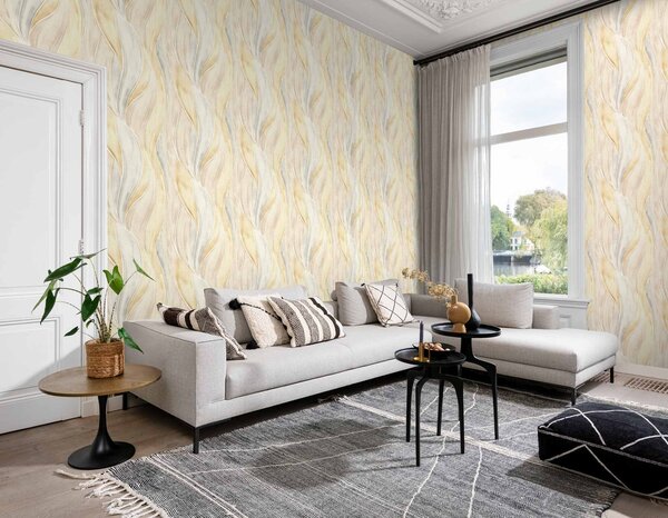 RASCH | Vliesová tapeta na zeď Liverna 416503 | 0,53 x 10,05 m | béžová, šedá, zlatá