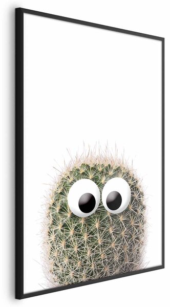 Artgeist Plakát - Kaktus s očima Velikost (šířka x výška): 21x30 cm, Provedení: Černý rám