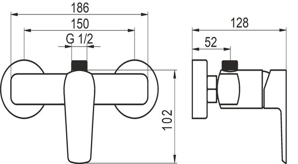 Novaservis Metalia 58 - Sprchová baterie, chrom 58062/1,0