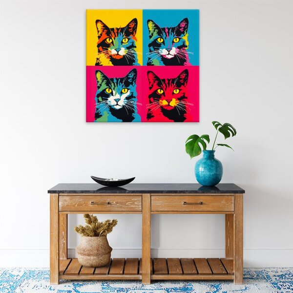 Obraz na plátně - Kočky ve stylu Warhola - 40x40 cm