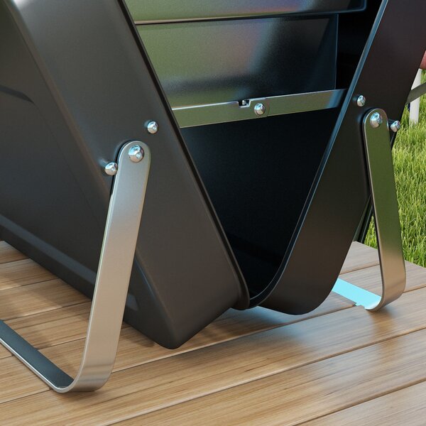 Kompaktní gril Outsunny Mini Charcoal BBQ s designem kufříku pro zahradu, kempování a piknik, skládací, rozměry 47L x 30W x 28H cm | Aosom