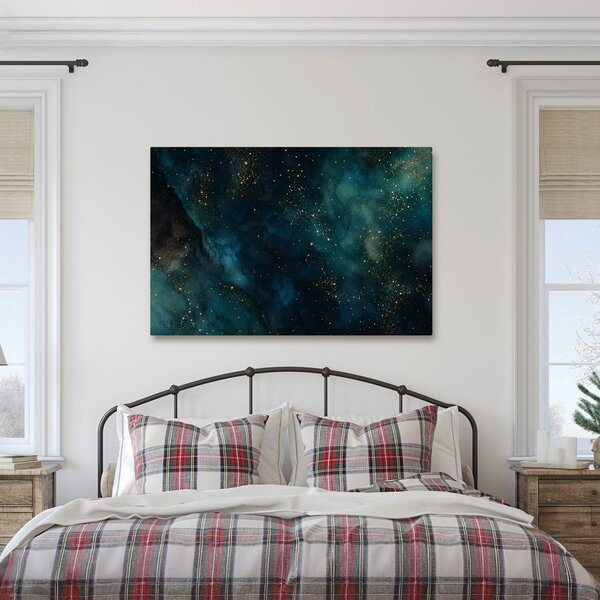 Obraz tyrkysová galaxie se zlatem