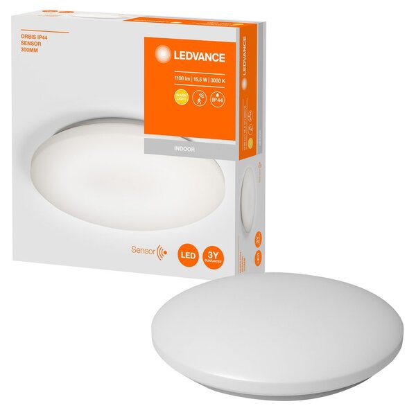 LEDVANCE Sapho, ORBIS koupelnové stropní svítidlo, průměr 300mm, sensor, 1400lm, 17W, IP44