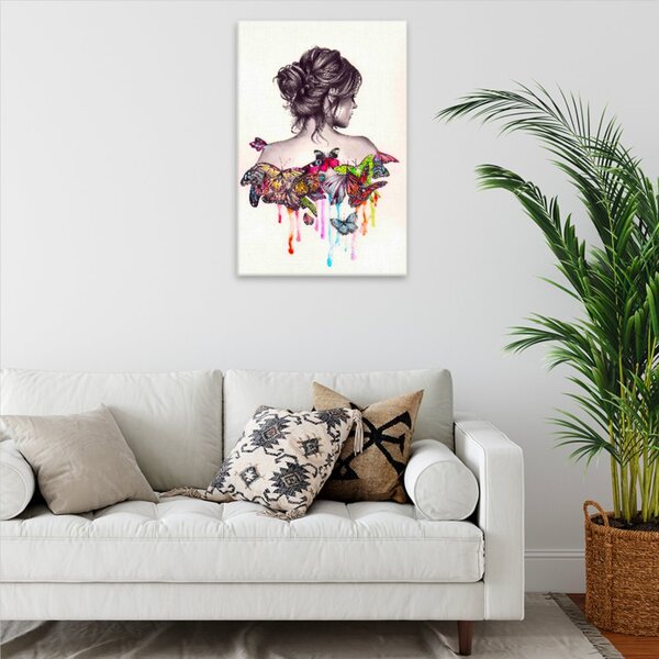 Obraz na plátně - Žena s motýlími křídly - 40x60 cm