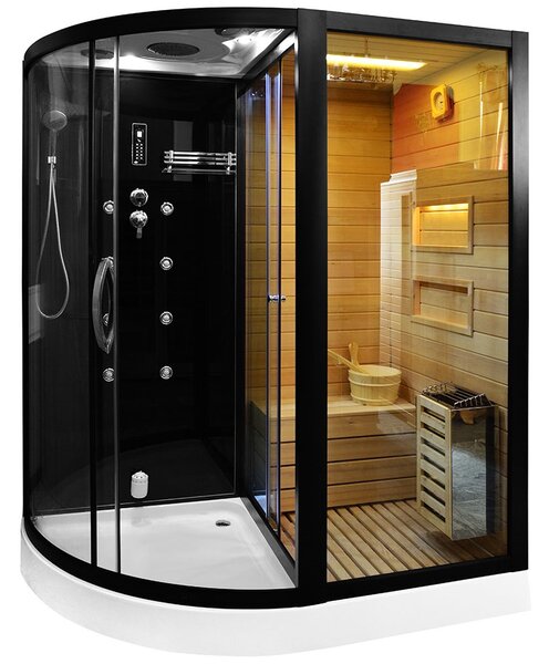 M-Spa - 751 - suchá parní sauna s funkcí hydromasáže 180 x 110 x 223 cm pravá