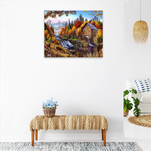 Obraz na plátně - Mlýn v přírodě - 50x40 cm