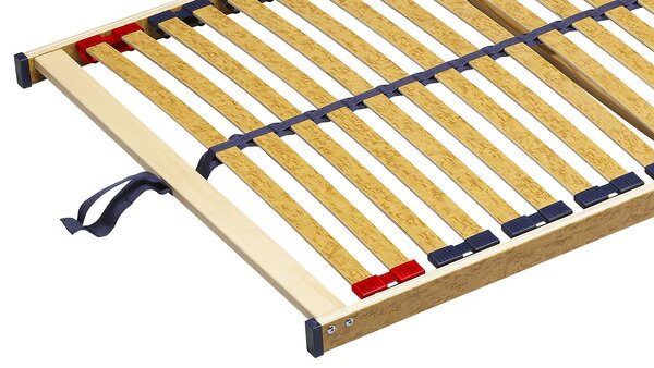 Lamelový rošt Double Klasik T5 200 x 90 cm nepolohovací je fixní lamelový rošt s pasivními patkami. Středový výplet, 28 lamel, pasivní kaučukové patky, výška roštu 5 cm