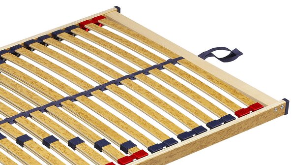 Lamelový rošt Double Klasik T5 200 x 90 cm nepolohovací je fixní lamelový rošt s pasivními patkami. Středový výplet, 28 lamel, pasivní kaučukové patky, výška roštu 5 cm