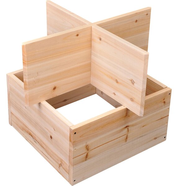 HOMCOM Stojan na víno a lahve pro 24 lahví, přírodní dřevo, 50 x 26 x 50 cm | Aosom