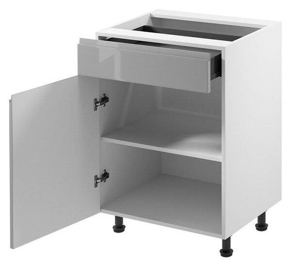 Kuchyňská skříňka ASPEN II D60S1-P/L - bílá/šedá Otevírání vlevo