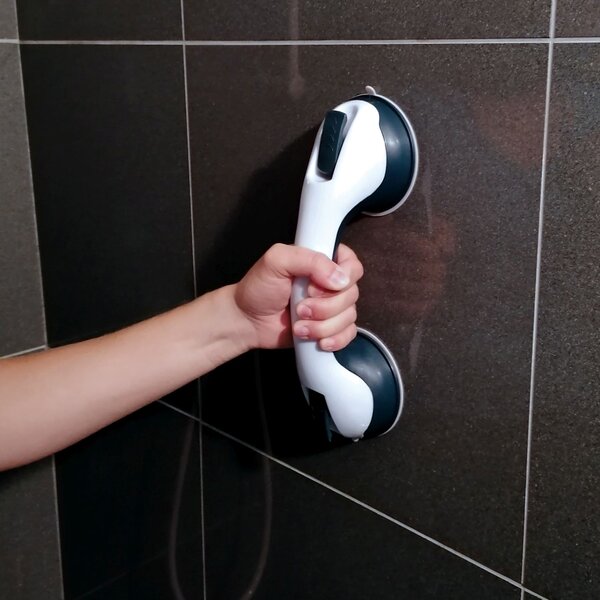 MSV madlo do koupelny SAFE, s přísavkami, bílé, ABS, 29 cm