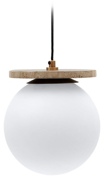 Bílé závěsné svítidlo se skleněným stínidlem ø 20 cm Malachi – Kave Home