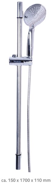 Ridder Výprodej Sprchový komplet SALVADOR - chrom - sprcha 5 poloh, posuvný držák sprchy, sprchová hadice 1,5 m 09154500