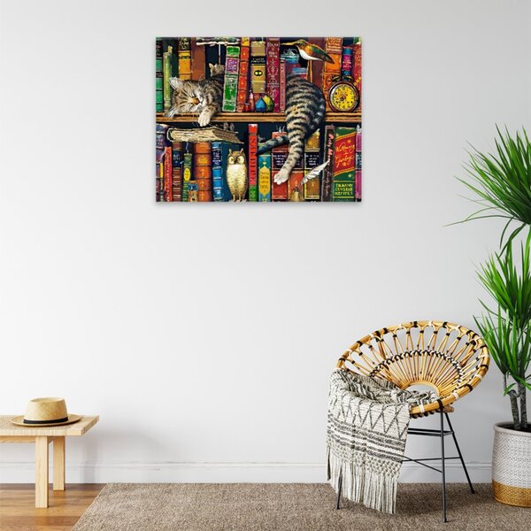 Obraz na plátně - Relax v knihovně - 50x40 cm