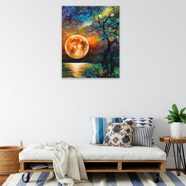Obraz na plátně - Úplněk v ohnivé záři - 40x50 cm