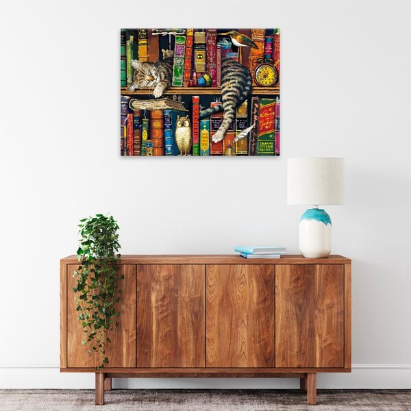 Obraz na plátně - Relax v knihovně - 50x40 cm