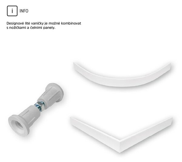 LaVilla sprchová vanička COMO obdélník 1200 x 800 x 30 bílá hranatý kryt sifonu bez nožiček CVN2
